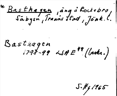 Bild på arkivkortet för arkivposten *Basthagen