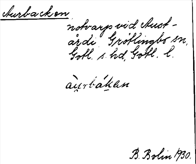 Bild på arkivkortet för arkivposten Aurbacken