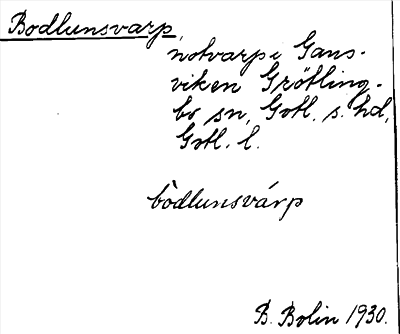 Bild på arkivkortet för arkivposten Bodlunsvarp