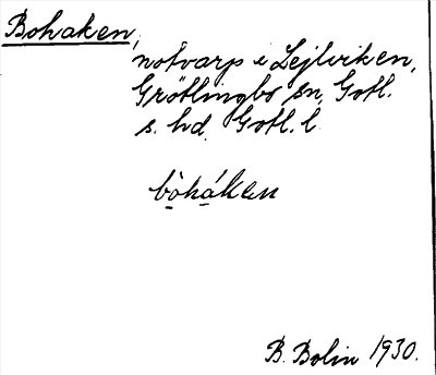 Bild på arkivkortet för arkivposten Bohaken