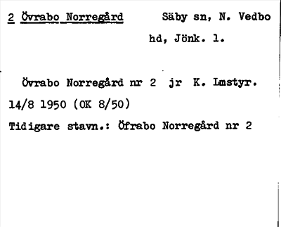 Bild på arkivkortet för arkivposten Övrabo Norregård