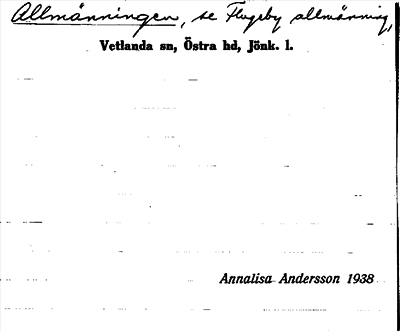 Bild på arkivkortet för arkivposten Allmänningen, se Flyeby allmänning