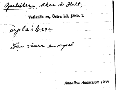 Bild på arkivkortet för arkivposten Apelåkern
