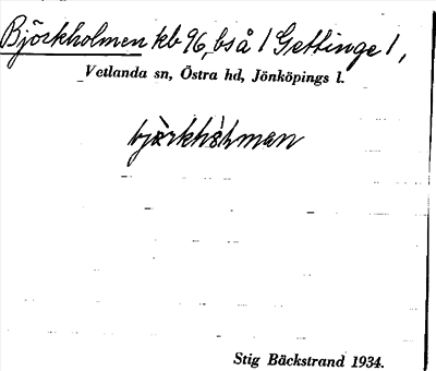 Bild på arkivkortet för arkivposten Björkholmen