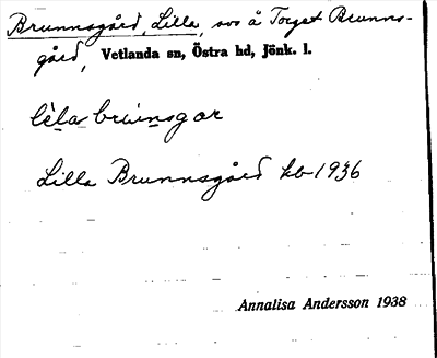 Bild på arkivkortet för arkivposten Brunnsgård, Lilla
