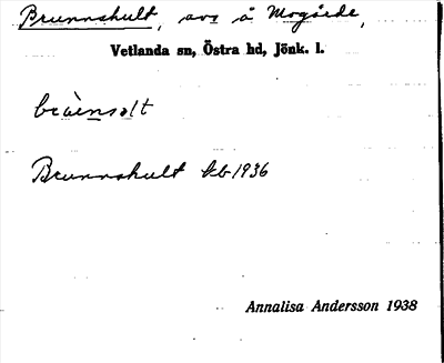 Bild på arkivkortet för arkivposten Brunnshult