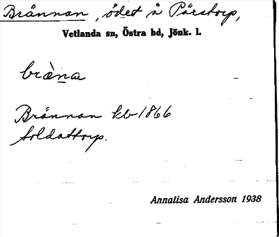 Bild på arkivkortet för arkivposten Brännan