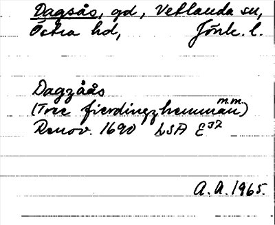 Bild på arkivkortet för arkivposten Dagsås
