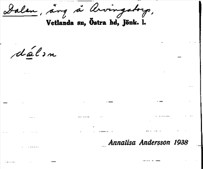 Bild på arkivkortet för arkivposten Dalen