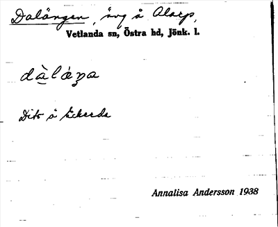 Bild på arkivkortet för arkivposten Dalängen