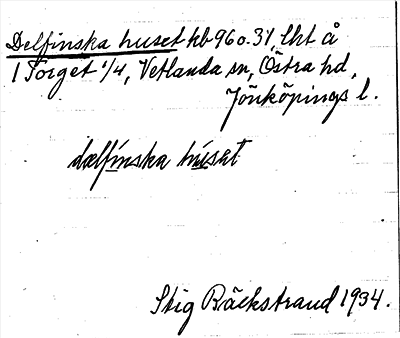 Bild på arkivkortet för arkivposten Delfinska huset