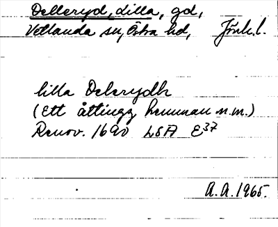 Bild på arkivkortet för arkivposten Delleryd, Lilla