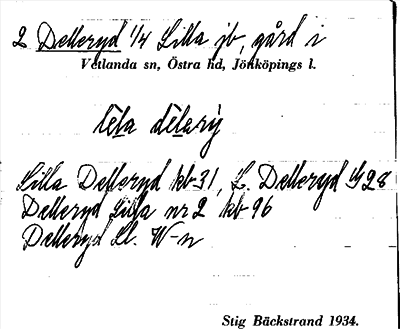 Bild på arkivkortet för arkivposten Delleryd