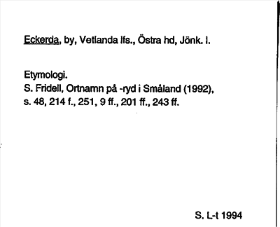 Bild på arkivkortet för arkivposten Eckerda