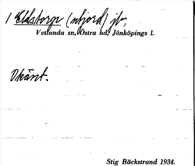 Bild på arkivkortet för arkivposten Eldstorp