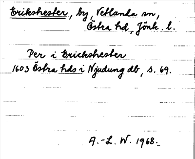 Bild på arkivkortet för arkivposten Erikshester
