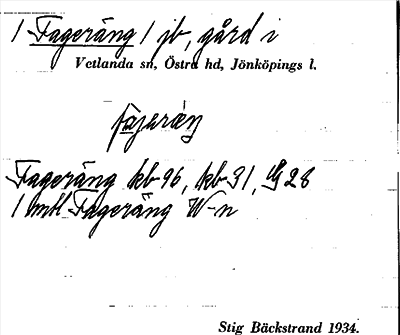 Bild på arkivkortet för arkivposten Fageräng