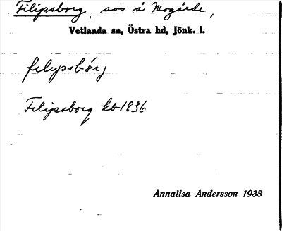 Bild på arkivkortet för arkivposten Filipsborg