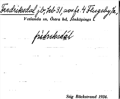 Bild på arkivkortet för arkivposten Fredriksdal