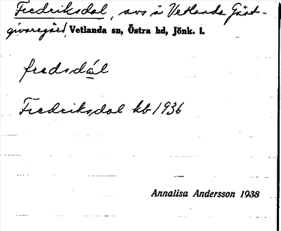 Bild på arkivkortet för arkivposten Fredriksdal