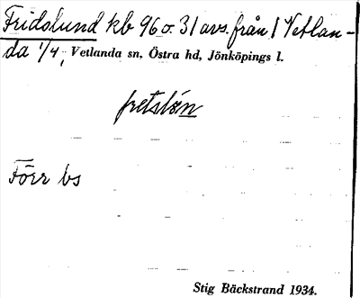 Bild på arkivkortet för arkivposten Fridslund