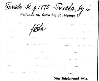 Bild på arkivkortet för arkivposten Fureda