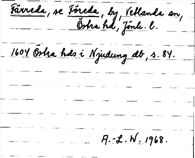 Bild på arkivkortet för arkivposten Färreda, se Föreda