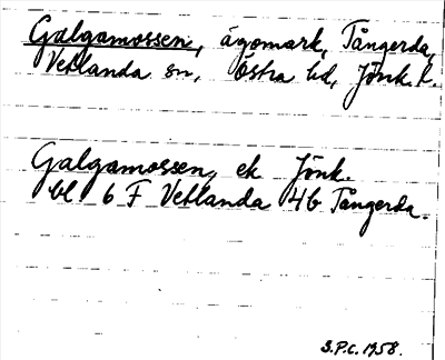 Bild på arkivkortet för arkivposten Galgamossen