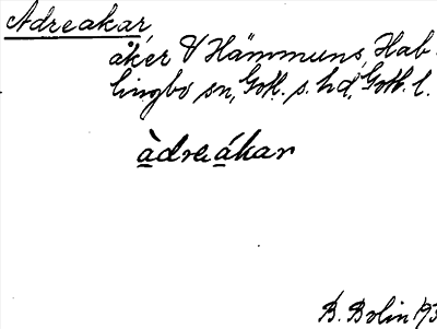 Bild på arkivkortet för arkivposten Adreakar