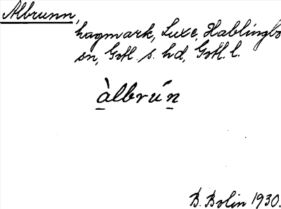 Bild på arkivkortet för arkivposten Albrunn