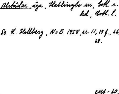 Bild på arkivkortet för arkivposten Alstädar