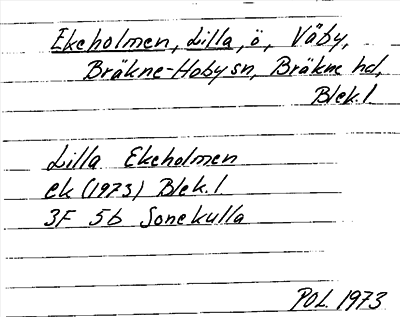 Bild på arkivkortet för arkivposten Ekeholmen, Lilla