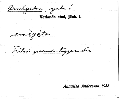 Bild på arkivkortet för arkivposten Armégatan