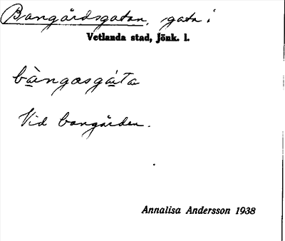 Bild på arkivkortet för arkivposten Bangårdsgatan