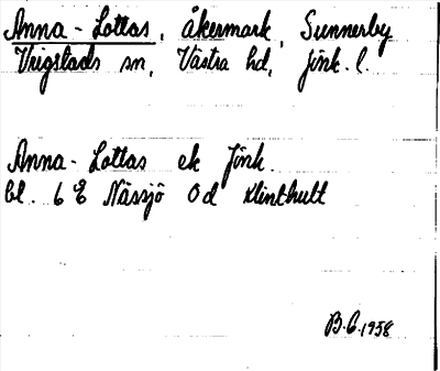 Bild på arkivkortet för arkivposten Anna-Lottas
