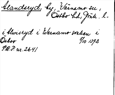 Bild på arkivkortet för arkivposten Alandsryd