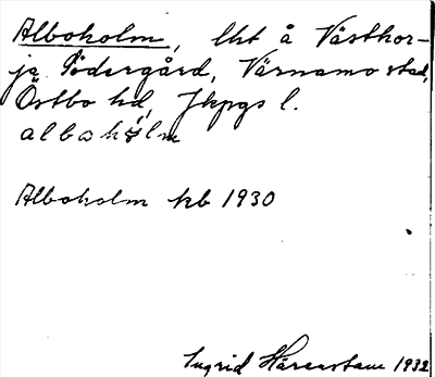 Bild på arkivkortet för arkivposten Alboholm