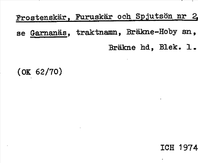 Bild på arkivkortet för arkivposten Frostenskär, Furuskär och Spjutsön