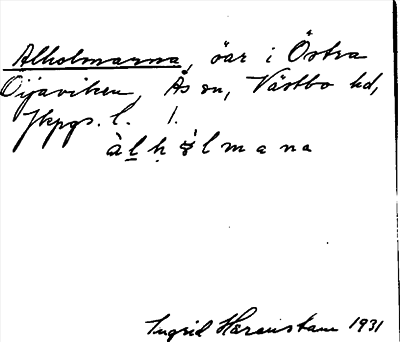 Bild på arkivkortet för arkivposten Alholmarna
