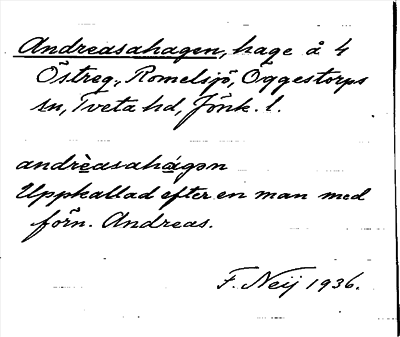 Bild på arkivkortet för arkivposten Andreasahagen
