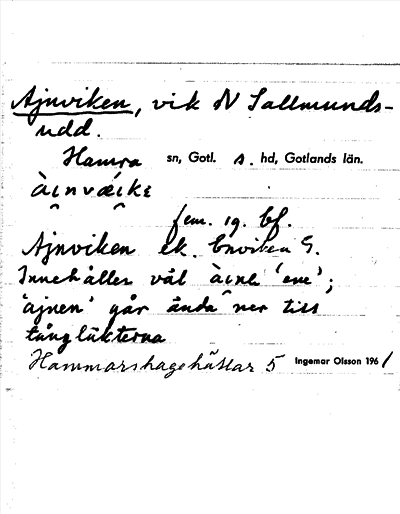 Bild på arkivkortet för arkivposten Ajnviken