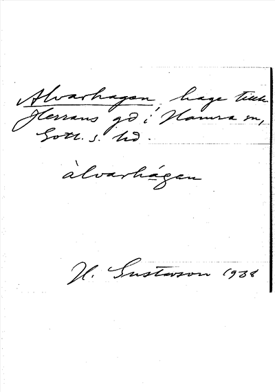 Bild på arkivkortet för arkivposten Alvarhagen