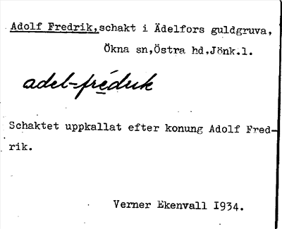 Bild på arkivkortet för arkivposten Adolf Fredrik