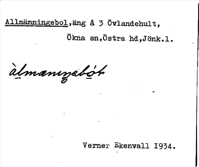 Bild på arkivkortet för arkivposten Allmänningebol