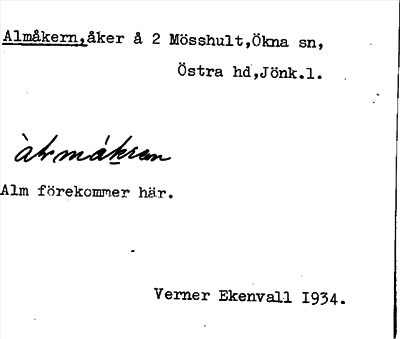 Bild på arkivkortet för arkivposten Almåkern