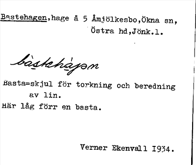 Bild på arkivkortet för arkivposten Bastehagen