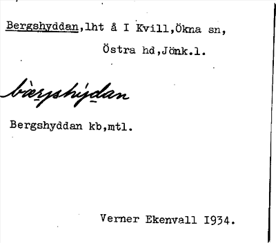 Bild på arkivkortet för arkivposten Bergshyddan