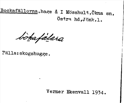 Bild på arkivkortet för arkivposten Bockafällorna