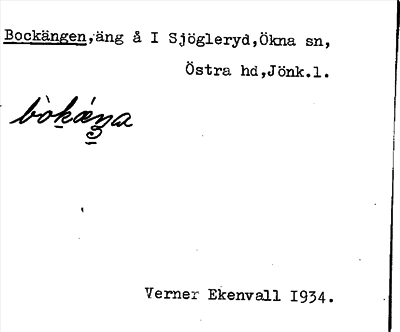 Bild på arkivkortet för arkivposten Bockängen