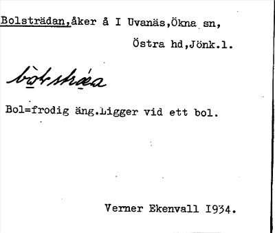 Bild på arkivkortet för arkivposten Bolsträdan